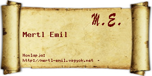 Mertl Emil névjegykártya