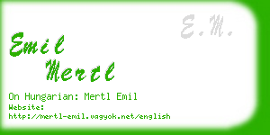 emil mertl business card